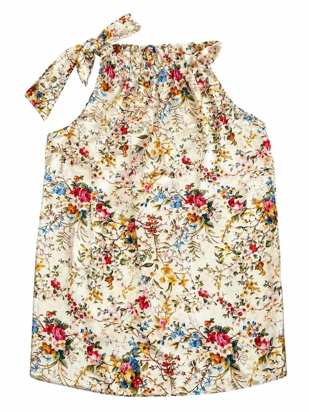 NEW KARMAMIA women's ruffle tie top in bloom